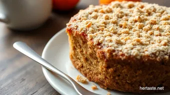 Bake Persimmon Coffee Cake with Crunchy Topping