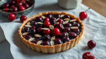 How to Create My Grandmother's Cherry-Almond Tart: A Taste of Cherry Bliss recipe card