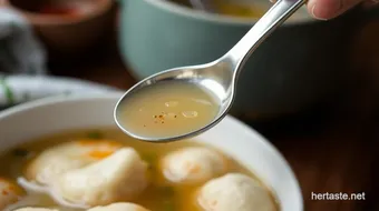 Comforting Spoon Bouillon with Fluffy Dumplings