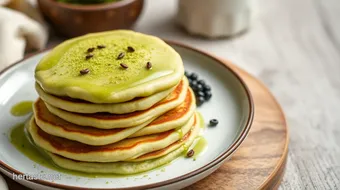 Fluffy Matcha Pancakes with a Twist