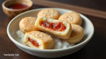 Fried Sesame Seed Cakes with Sweet Filling