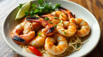 Grill Shrimp Deliciously Over Vermicelli