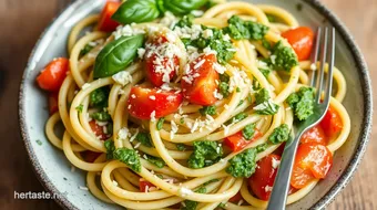 Quick Basil Pesto Pasta Delight in 20 Minutes