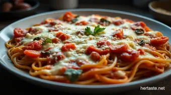 Easy Spaghetti Pizza Bake: My Family's Favorite Cheesy Delight recipe card