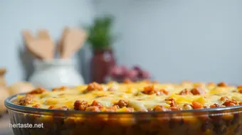 Ultimate Cheesy Burger Casserole Delight: A Family Favourite recipe card