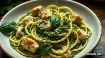 Zesty Low Carb Dinner Ideas: Satisfying Zucchini Noodles with Pesto recipe card