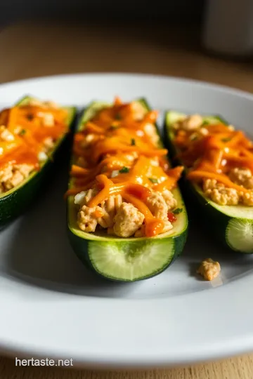 Buffalo Chicken Zucchini Boats presentation