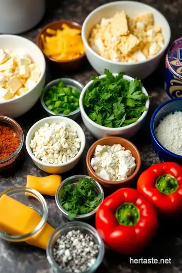 Cheesy Fiesta Stuffed Mini Peppers ingredients