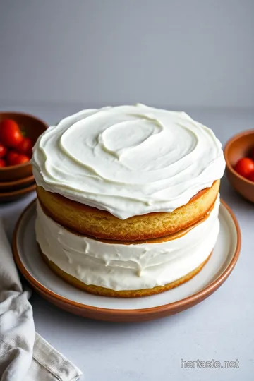 Classic Vanilla Layer Cake with Buttercream Frosting presentation