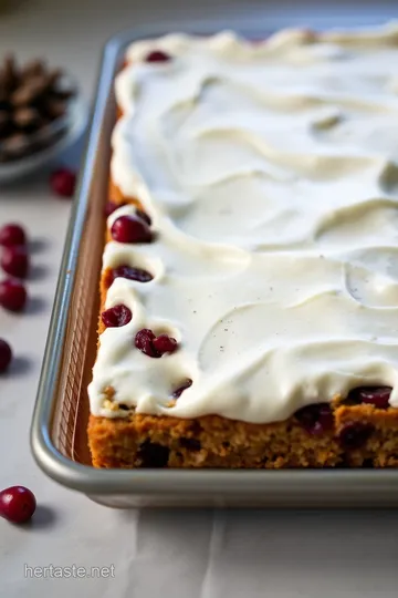 Cranberry Bliss Bars: Festive Delights with Creamy Frosting presentation