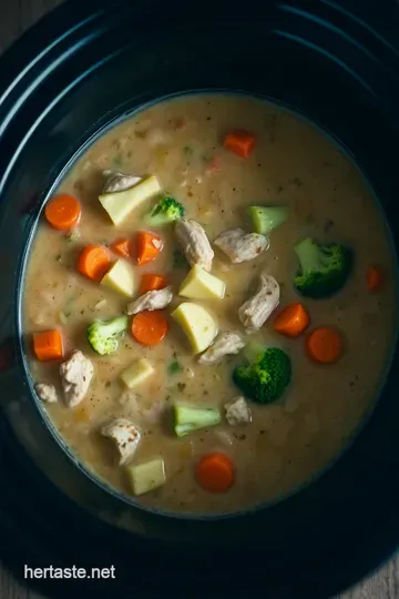Creamy Chicken Broccoli Soup (Crock Pot) presentation