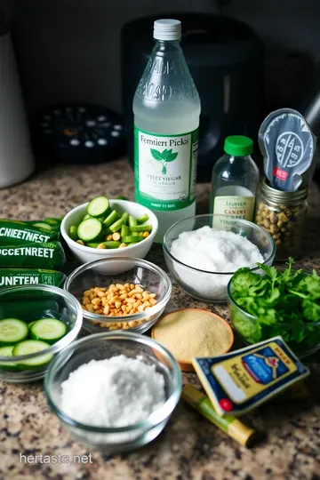 Crisp & Zesty Homemade Refrigerator Pickles ingredients