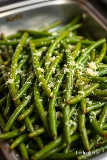 Crispy Roasted Parmesan Green Beans presentation