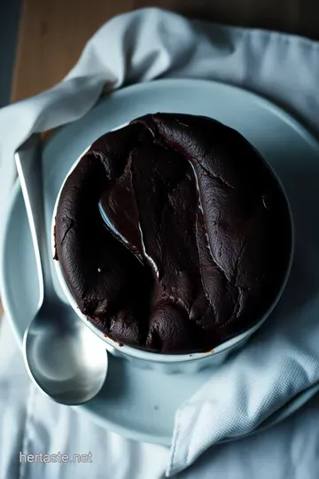 Devilishly Decadent Chocolate Soufflé presentation