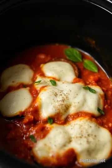 Easy Slow Cooker Eggplant Parmesan presentation