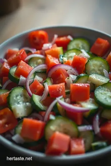 Fresh and Zesty Cucumber Salad presentation