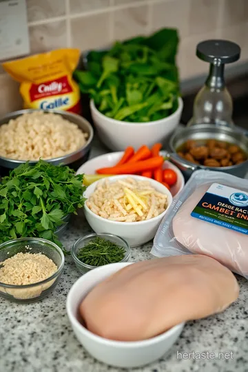 Mediterranean Rice Bowls with Grilled Chicken ingredients