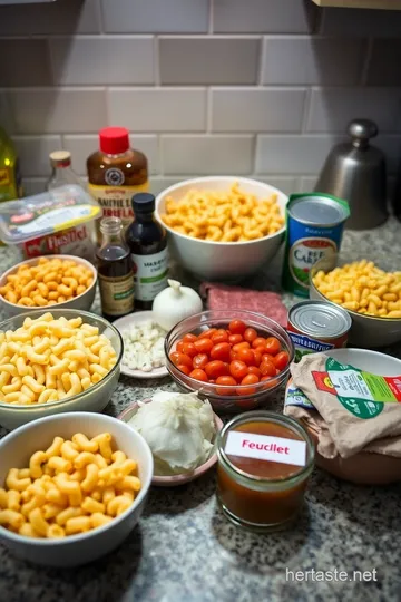 One Pot Macaroni Cheeseburger Soup ingredients