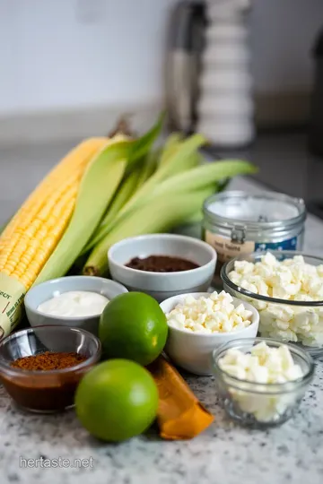 Quick & Zesty Street Corn on the Cob ingredients