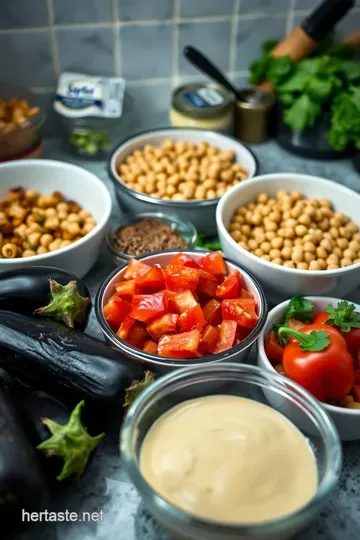 Roasted Eggplant and Chickpea Salad with Tahini Dressing ingredients