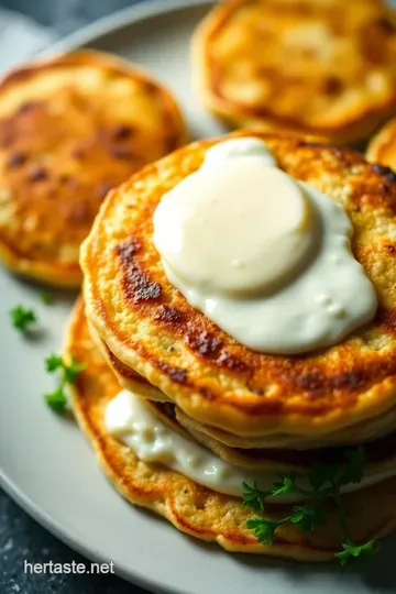 Savory Cottage Cheese Pancakes presentation
