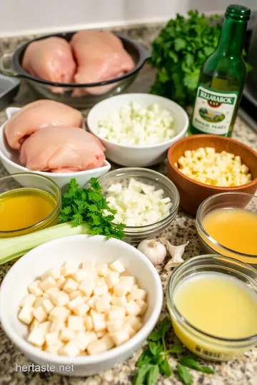 Savory Herb-Braised Chicken Thighs in White Wine ingredients
