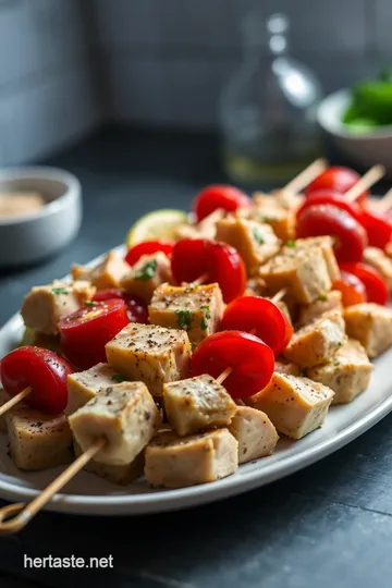 Savory Skewers: A Trio of Delightful Appetizer Skewers presentation