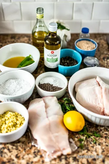 Simple Yet Sumptuous Broiled Flounder with Lemon Herb Butter ingredients