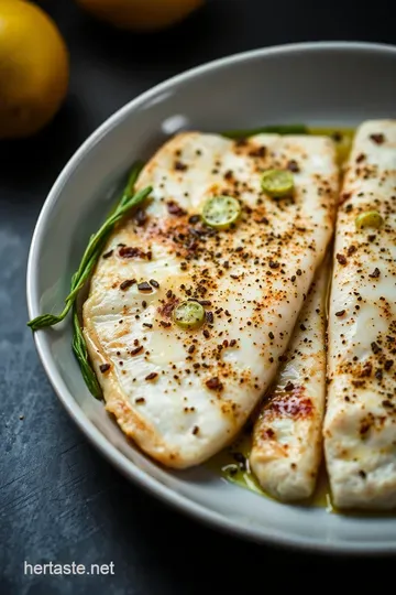 Simple Yet Sumptuous Broiled Flounder with Lemon Herb Butter presentation