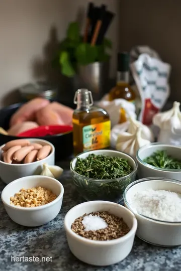 Slow Cooker Chicken Thighs with Savory Herbs and Garlic ingredients