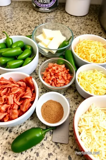 Stuffed Fresh Jalapeños with Cream Cheese and Bacon ingredients