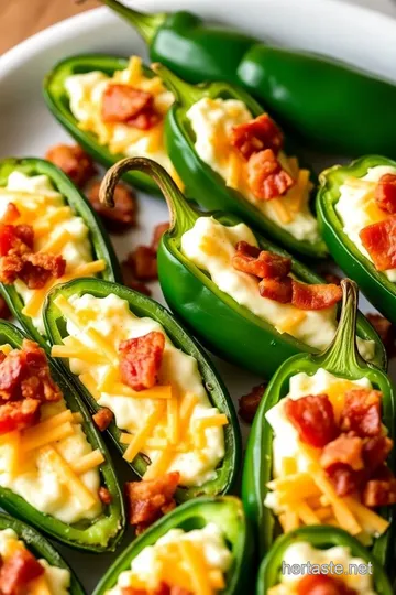 Stuffed Fresh Jalapeños with Cream Cheese and Bacon presentation