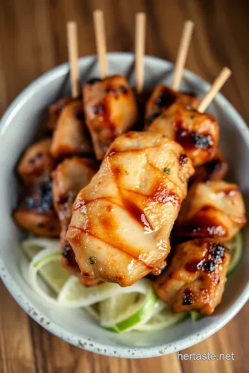 Sumptuous Yakitori Chicken Skewers presentation