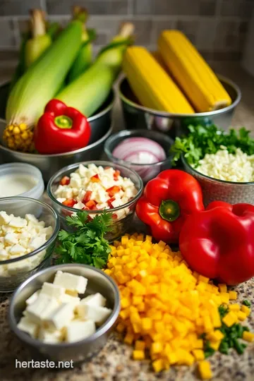 Sunny Summer Corn Feta Salad ingredients