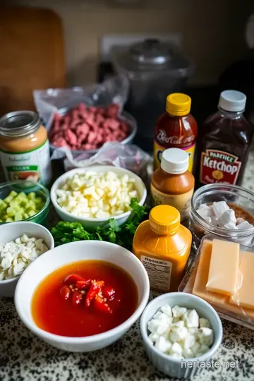 Ultimate Cheesy Burger Casserole Delight ingredients