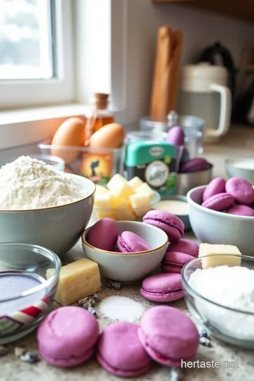 Vibrant Ube Macarons ingredients