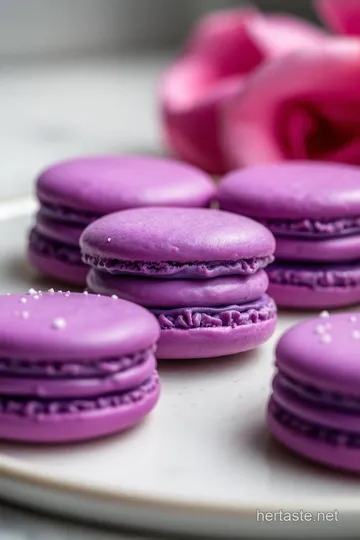 Vibrant Ube Macarons presentation