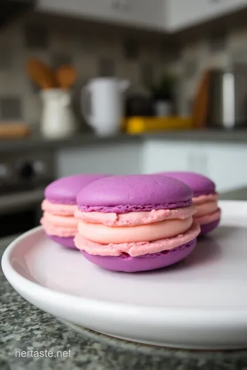 Vibrant Ube Macarons steps