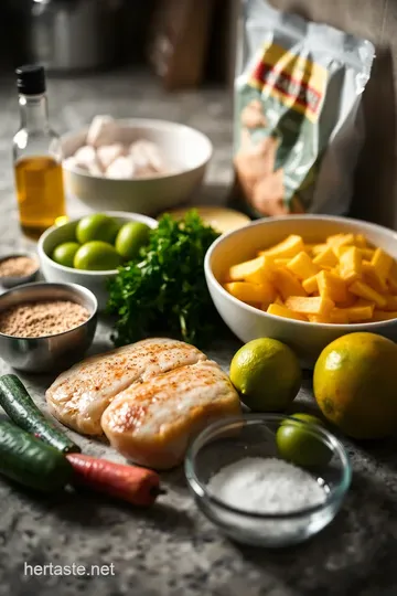 Zesty Grilled Mahi Mahi with Mango Salsa ingredients