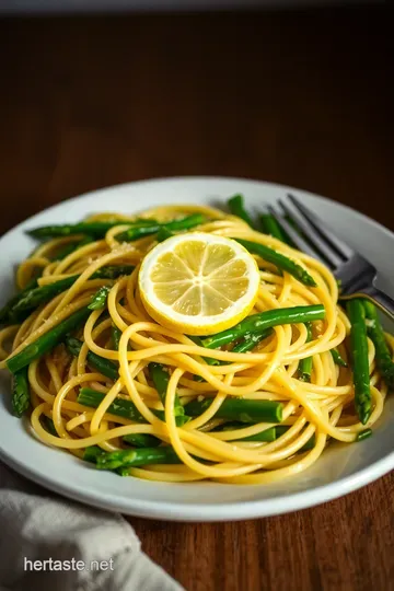 Zesty Lemon Asparagus Pasta Delight presentation