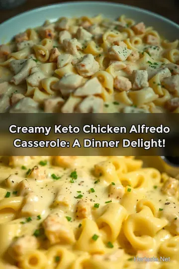 Creamy Keto Chicken Alfredo Casserole: A Dinner Delight! : PIN FOR LATER Creamy Keto Chicken Alfredo Casserole: A Dinner Delight!