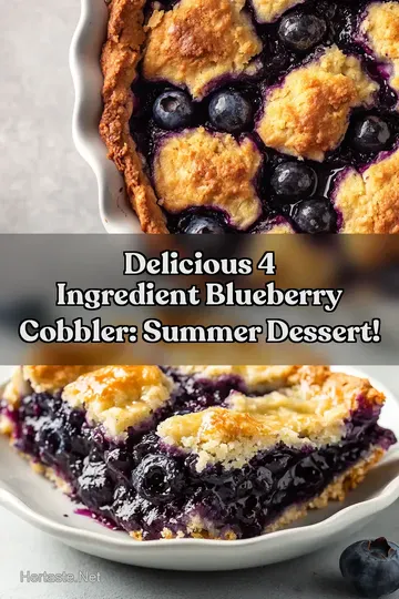 Delicious 4 Ingredient Blueberry Cobbler: Summer Dessert! : PIN FOR LATER Delicious 4 Ingredient Blueberry Cobbler: Summer Dessert!