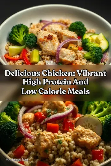 Delicious Chicken: Vibrant High Protein And Low Calorie Meals : PIN FOR LATER Delicious Chicken: Vibrant High Protein And Low Calorie Meals