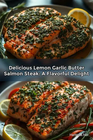 Delicious Lemon Garlic Butter Salmon Steak: A Flavorful Delight : PIN FOR LATER Delicious Lemon Garlic Butter Salmon Steak: A Flavorful Delight