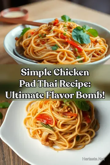 Simple Chicken Pad Thai Recipe: Ultimate Flavor Bomb! : PIN FOR LATER Simple Chicken Pad Thai Recipe: Ultimate Flavor Bomb!