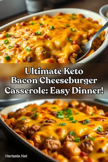 Ultimate Keto Bacon Cheeseburger Casserole: Easy Dinner! : PIN FOR LATER Ultimate Keto Bacon Cheeseburger Casserole: Easy Dinner!