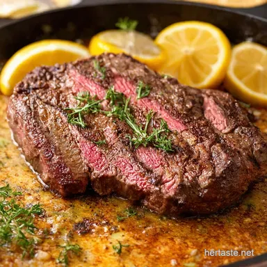 15Minute Lemon Garlic Butter Steak Weeknight Skillet Win Recipe Card