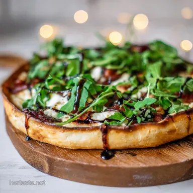 Arugula Pizza The Rocket Man with Balsamic Glaze Recipe Card