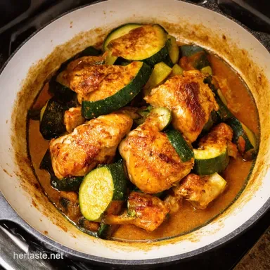 Asado Chicken with Zucchini Quick Easy Delicious Recipe Card