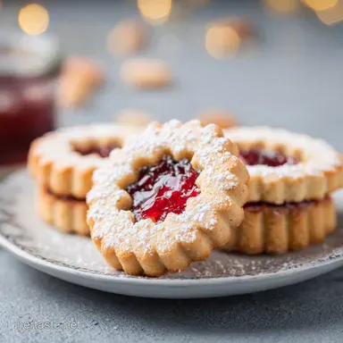 Austrian Linzer Cookies: Traditional Christmas Cookies from Around the World Recipe Card